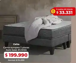 Easy Celta cama europea 2 plazas aura base dividida oferta