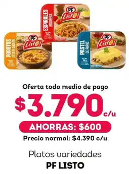 Tottus Pf listo platos variedades oferta