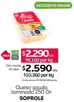 Tottus Soprole queso gauda laminado oferta