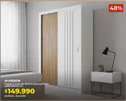 Easy M+design closet 2 puertas bristol blanco/freijo oferta