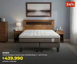 Easy Rosen cama europea 2 plazas base dividida ergo t + set ferrara oferta