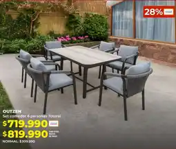 Easy Outzen set comedor 6 personas totoral oferta