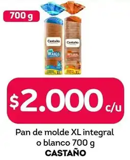 Tottus Castaño pan de molde xl integral o blanco oferta