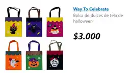 Lider Way To Celebrate bolsa de dulces de tela de halloween oferta