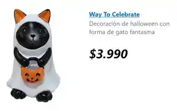 Lider Way To Celebrate decoración de halloween con forma de gato fantasma oferta