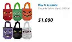 Lider Way To Celebrate cesta de fieltro blanca oferta