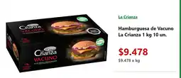 Jumbo La Crianza hamburguesa de vacuno oferta