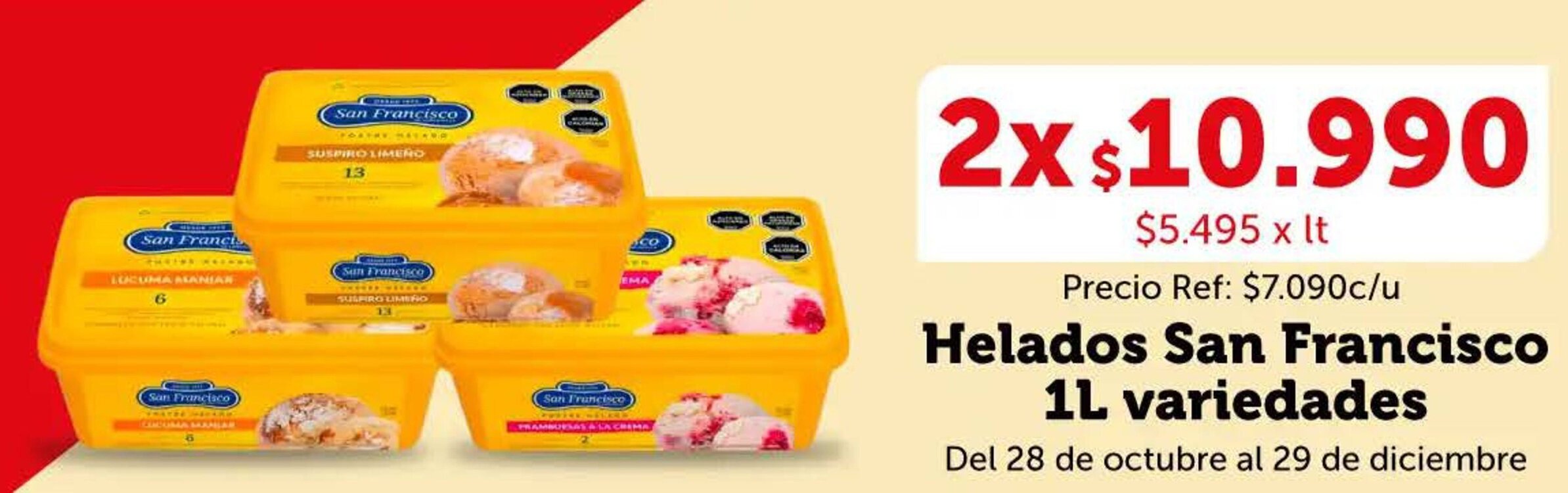 Santa Isabel San Francisco helados oferta