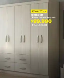 Easy M+DESIGN Clóset 8 puertas 4 cajones oferta