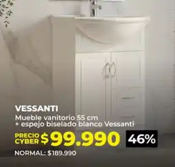 Easy VESSANTI Mueble vanitorio 55 cm + espejo biselado blanco Vessanti oferta