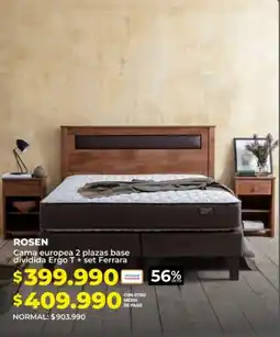 Easy ROSEN Cama europea 2 plazas base dividida Ergo T + set Ferrara oferta