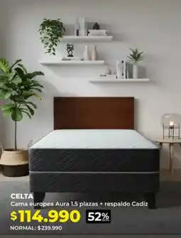 Easy CELTA Cama europea Aura 1.5 plazas + respaldo Cadiz oferta