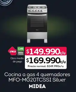 Tottus Midea cocina a gas 4 quemadores oferta