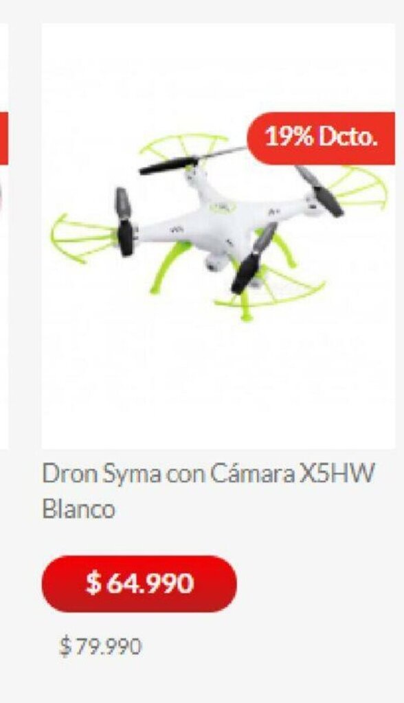 Dron Syma con Camara X5HW Blanco oferta en Casa Royal