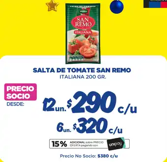 San Remo salta de tomate