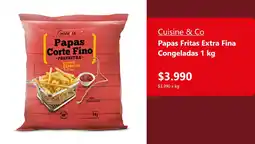 Santa Isabel Cuisine & Co papas fritas extra fina congeladas oferta