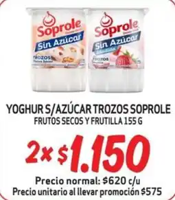 Mayorista 10 Soprole yoghur s/azucar trozos oferta