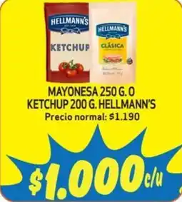 Mayorista 10 Hellmann's mayonesa o ketchup oferta