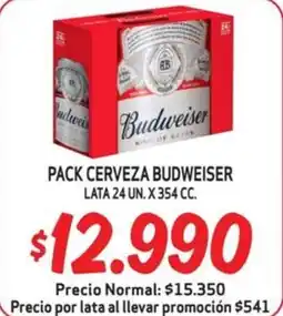Mayorista 10 Budweiser cerveza oferta