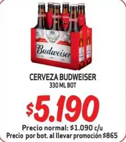 Mayorista 10 Budweiser cerveza oferta