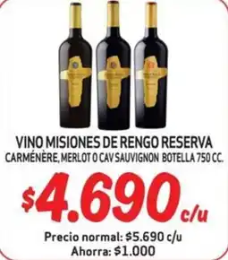 Mayorista 10 Misiones de Rengo reserva vino oferta