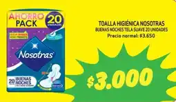 Mayorista 10 Nosotras toalla higienica oferta