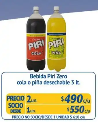 Alvi Bebida Piri Zero Col o Piña 3lt 4un. oferta