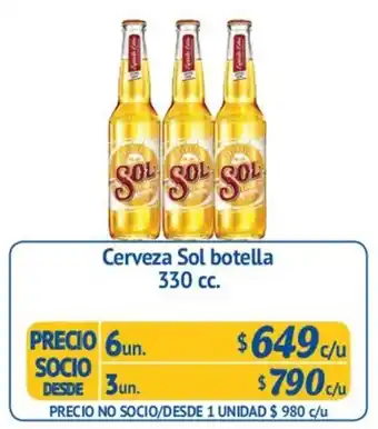 Alvi CErveza Sol 330cc. 6un. oferta