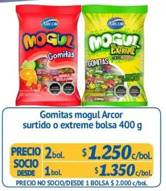 Alvi Gomitas Mogul Arcor Surtido o Extreme Bolsa 2bol. 400g oferta