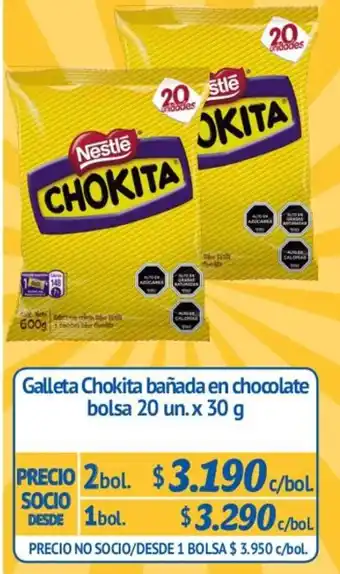 Alvi Galleta Chokita Bañada en Chocolate Bolsa 2bol. 20un. x 30g oferta