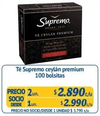 Alvi Té Supremo Ceylán Premium 2un 100 Bolsitas oferta