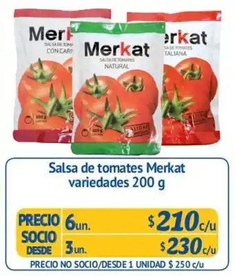 Alvi Salsa de Tomates Merkat Variedades 6un. 200g oferta