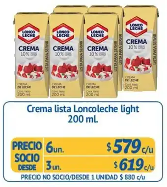 Crema Lista Loncoleche Light 6un. 200ml