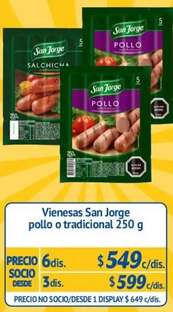 Alvi Vienesas San Jorge Pollo o Tradicional 6dis 250g oferta