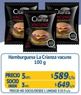 Hamburguesa La Crianza Vacuno 5un. 100g