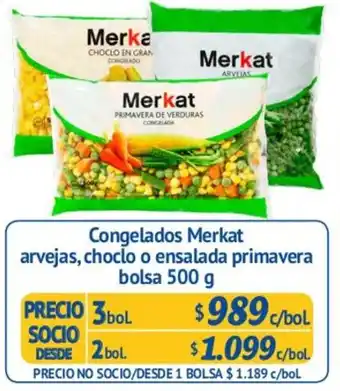 Alvi Congelados Merkat Arvejas, Choclo o Ensalada Primavera Bolsa 3bol. 500g oferta