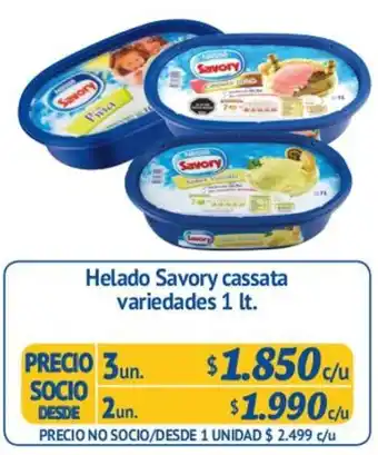 Alvi Helado Savory Cassata Variedades 3un. 1lt oferta