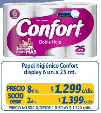 Alvi Papel Higiénico Confort Display 6 un.x 25mt 8dis oferta