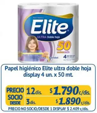 Alvi Papel Higiénico Elite Ultra Doble Hoja Display 4un. x 50mt. 12dis. oferta