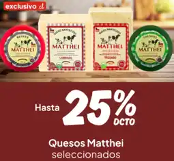 Unimarc Matthei quesos seleccionados oferta