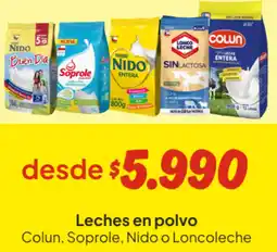 Unimarc Leches en polvo colun, soprole, nido o loncoleche oferta