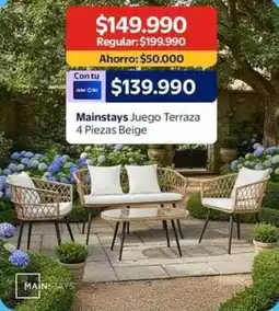 Lider Mainstays juego terraza oferta
