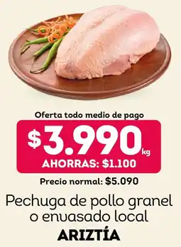 Tottus Ariztía pechuga de pollo granel o envasado local oferta