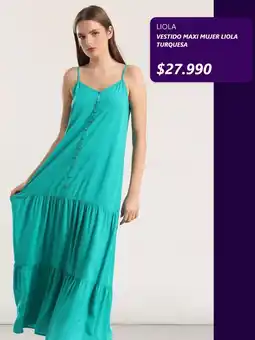 Ripley Liola vestido maxi mujer liola turquesa oferta