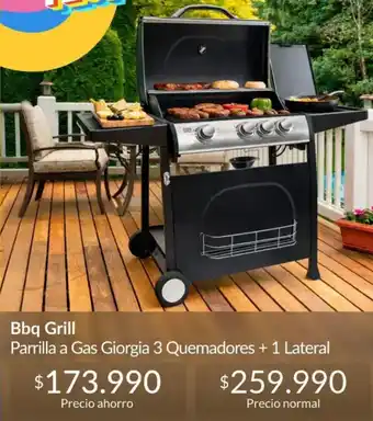 Bbq grill parrilla a gas giorgia 3 quemadores + 1 lateral