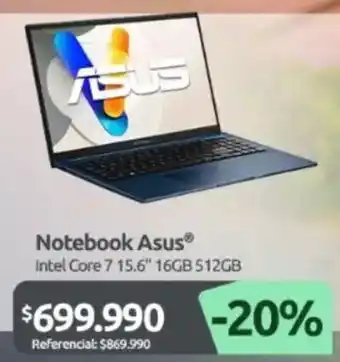 Asus notebook intel core 7 15.6"