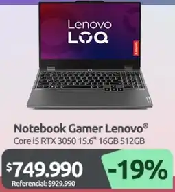 PC Factory Lenovo notebook gamer core i5 oferta