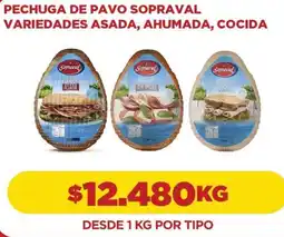 Comercial Castro Pechuga de pavo sopraval variedades asada, ahumada, cocida oferta