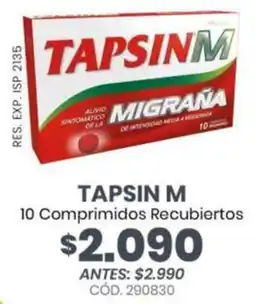 Cruz Verde Tapsin M 10 comprimidos recubiertos oferta