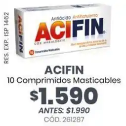 Cruz Verde Acifin 10 comprimidos masticables oferta